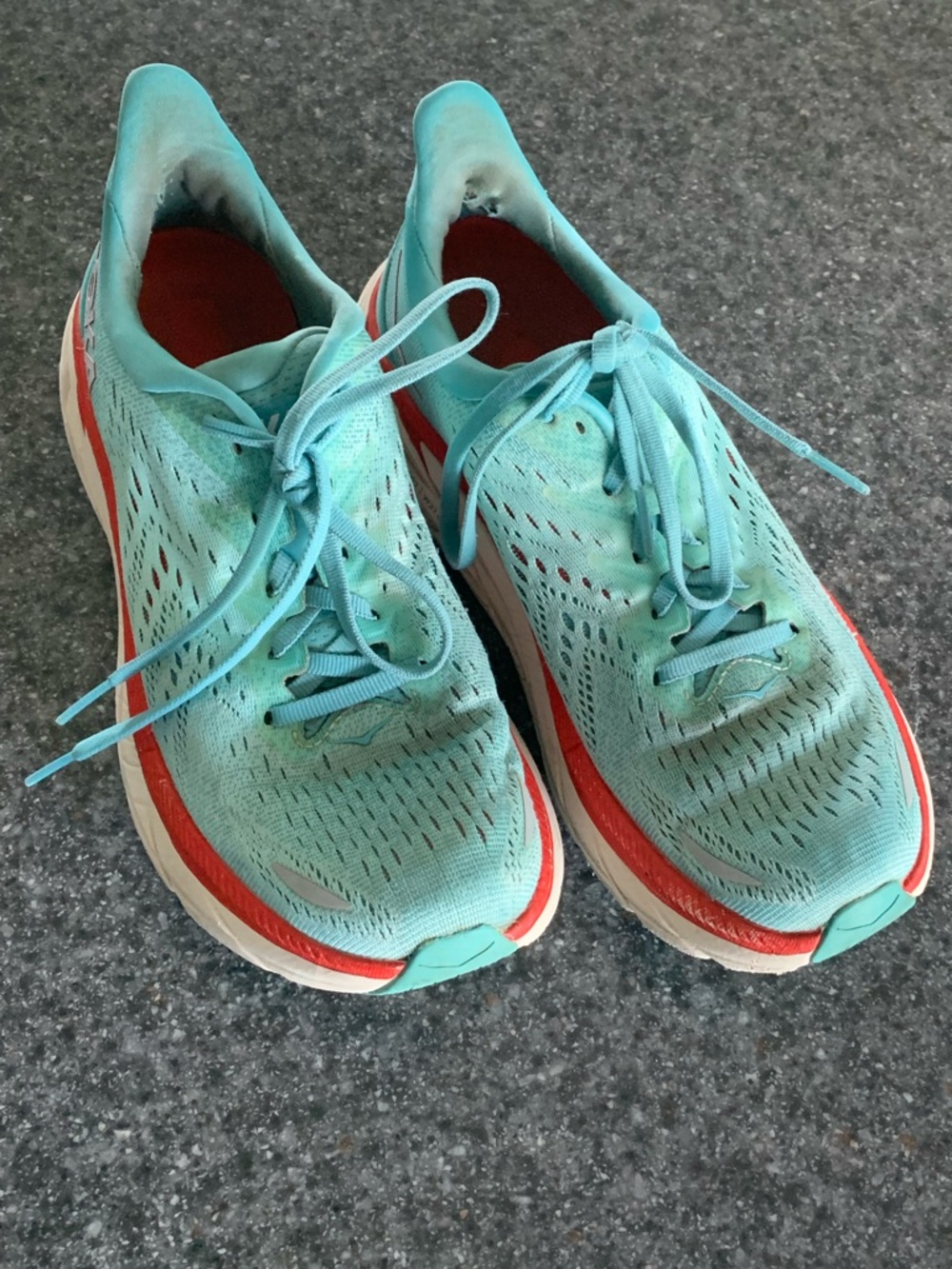 HOKA Clifton 8 women's running shoe in the Aquarelle/Eggshell Blue color - Picture 9 of 12